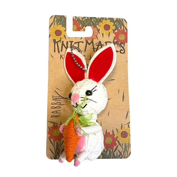 🌀 Knitmares Handmade Bunny Rabbit Keychain - Picture 1 of 4